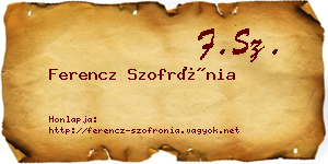 Ferencz Szofrónia névjegykártya